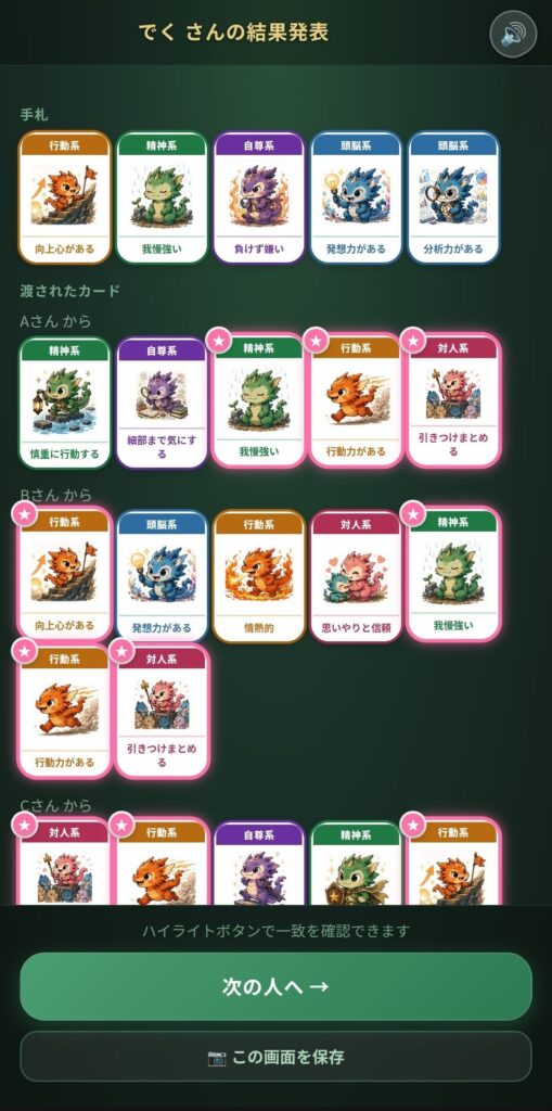 自己開示ポイント確認画面